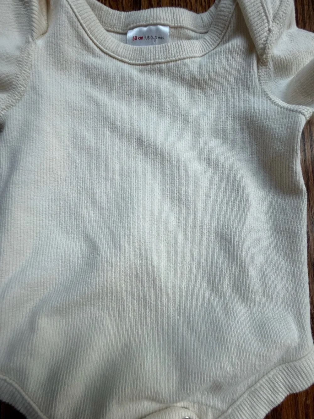 Hanna Andersson Cream Ribbed Onesie Bodysuit 0-3 Months